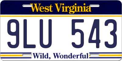 WV license plate 9LU543