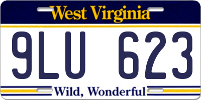 WV license plate 9LU623