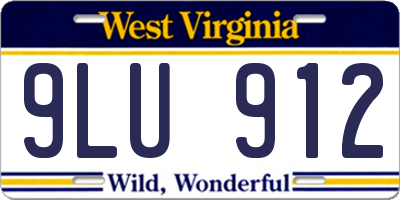 WV license plate 9LU912