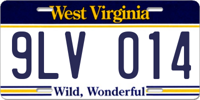 WV license plate 9LV014