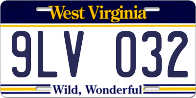 WV license plate 9LV032