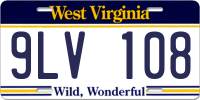 WV license plate 9LV108