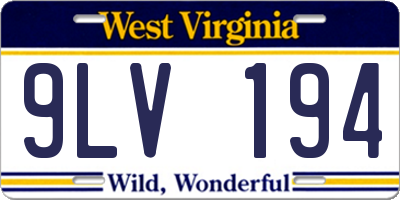 WV license plate 9LV194