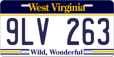 WV license plate 9LV263