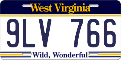 WV license plate 9LV766