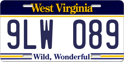 WV license plate 9LW089