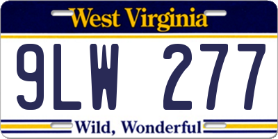 WV license plate 9LW277