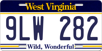 WV license plate 9LW282