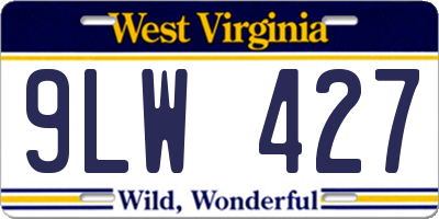 WV license plate 9LW427