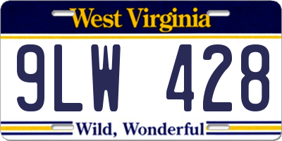 WV license plate 9LW428