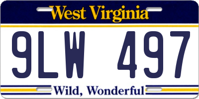 WV license plate 9LW497
