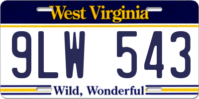 WV license plate 9LW543