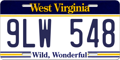 WV license plate 9LW548