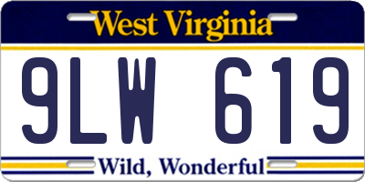WV license plate 9LW619