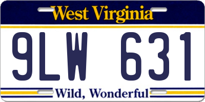 WV license plate 9LW631