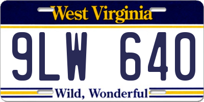 WV license plate 9LW640