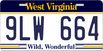 WV license plate 9LW664