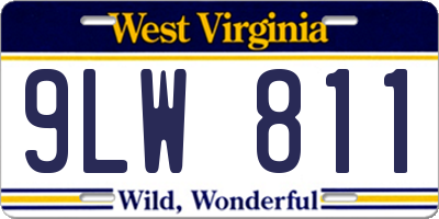 WV license plate 9LW811