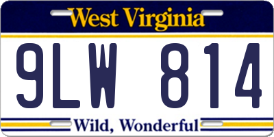 WV license plate 9LW814