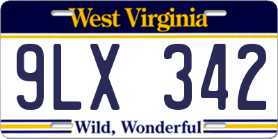 WV license plate 9LX342