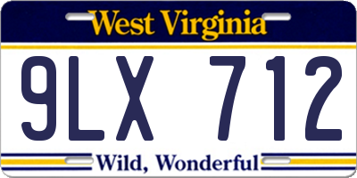 WV license plate 9LX712