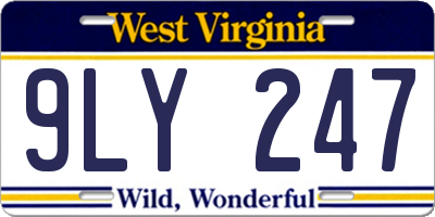 WV license plate 9LY247