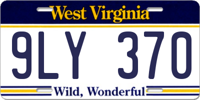 WV license plate 9LY370
