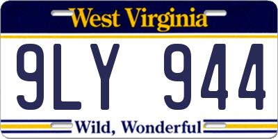 WV license plate 9LY944