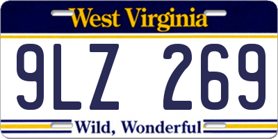 WV license plate 9LZ269