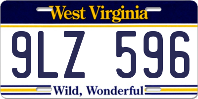 WV license plate 9LZ596