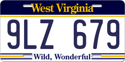WV license plate 9LZ679