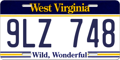 WV license plate 9LZ748