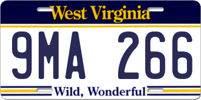 WV license plate 9MA266
