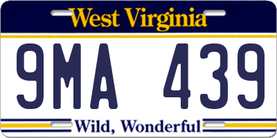 WV license plate 9MA439