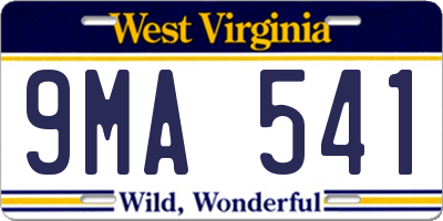 WV license plate 9MA541
