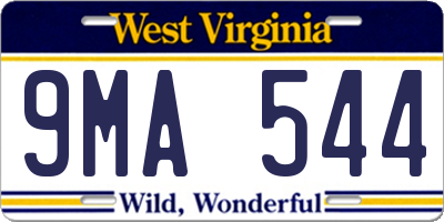WV license plate 9MA544