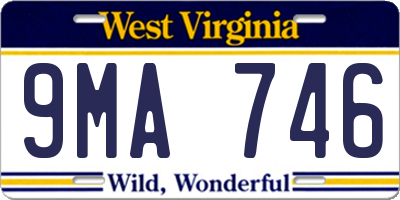 WV license plate 9MA746