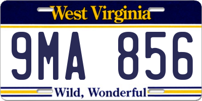 WV license plate 9MA856