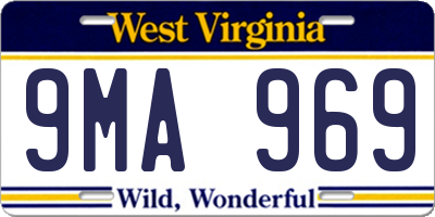 WV license plate 9MA969