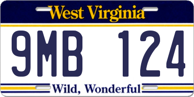 WV license plate 9MB124