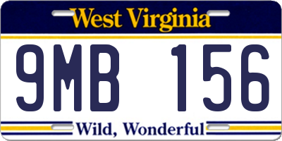 WV license plate 9MB156