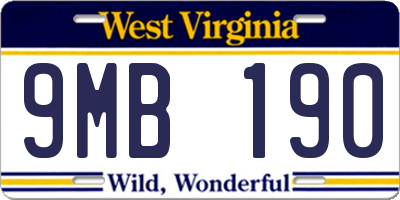 WV license plate 9MB190