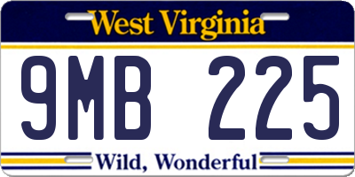 WV license plate 9MB225