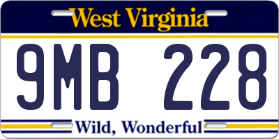 WV license plate 9MB228