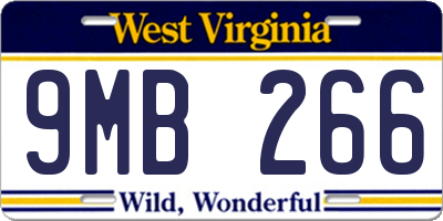 WV license plate 9MB266