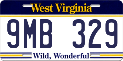 WV license plate 9MB329