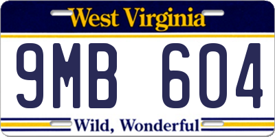 WV license plate 9MB604