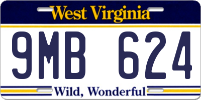 WV license plate 9MB624