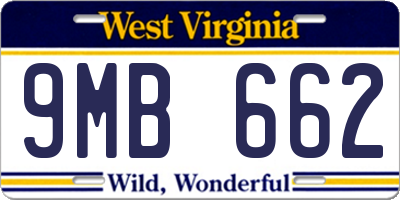 WV license plate 9MB662