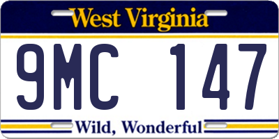 WV license plate 9MC147